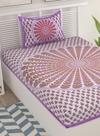 UniqChoice Purple 100% Cotton Single Bedsheet With 1 Pillow Cover(1+ 1_ Single_ Chakari_ Purple)