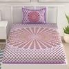 UniqChoice Purple 100% Cotton Single Bedsheet With 1 Pillow Cover(1+ 1_ Single_ Chakari_ Purple)