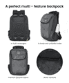 EUME Grey Nylon Laptop Backpack   29 Ltrs