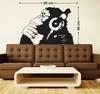 Lanstick Vinyl Multicolor Monkey Hearing Music Image Designer Wall Self Adhesive Wall Stickers 24 inch