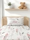 Home Affairs Micro Candy Single Bedsheet Set with Pillow Cover (Cream)