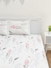 Home Affairs Micro Candy Single Bedsheet Set with Pillow Cover (Cream)