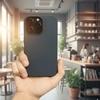 PHONE ANTICS JET BLACK LIQUID SILICONE CASE FOR IPHONE 16 PRO MAX SOFT-TOUCH FINISH FULL CAMERA PROTECTION & SLIM FIT ANTI-FINGERPRINT BACK COVER