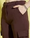 Dimpy Garments Coffee Plus Size Solid Women Cargo Pant