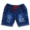 WORTON FASHION Boys 3-Pack Denim Shorts - Multicolor Shorts with Elastic Waist, Drawcord & Colorful Embroidered Graphics 1-7 Years