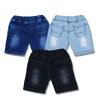 WORTON FASHION Boys 3-Pack Denim Shorts - Multicolor Shorts with Elastic Waist, Drawcord & Colorful Embroidered Graphics 1-7 Years