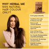 HERBAL ME Ecocert Certified Dark Brown Natural Hair Color for Vibrant Coverage, Stronger Hair, and Lasting Shine Pure Botanical Formula, 150grm