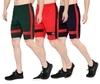 Oora Men Green, Red, Black Pack Of 3 Casual Shorts