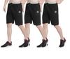 Oora Men Black Pack Of 3 Sports Shorts