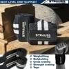 Strauss White and Black Cotton Weight-Lifting Wrist Wrap  (Pack of 2)