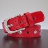 Kastner Women's Red PU Leather Casual & Formal Belt with Classic Pin Buckle