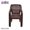 Swagath Furniture Megacare Plastic Chair for Indoor/Outdoor use in Caf, Home, Office (Colour-Saddle Brown, Set of 2, Pre-assembled)