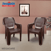 Swagath Furniture Megacare Plastic Chair for Indoor/Outdoor use in Caf, Home, Office (Colour-Saddle Brown, Set of 2, Pre-assembled)