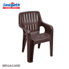 Swagath Furniture Megacare Plastic Chair for Indoor/Outdoor use in Caf, Home, Office (Colour-Saddle Brown, Set of 2, Pre-assembled)