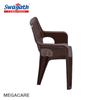 Swagath Furniture Megacare Plastic Chair for Indoor/Outdoor use in Caf, Home, Office (Colour-Saddle Brown, Set of 2, Pre-assembled)
