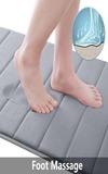 BEHAHAI Memory Foam Bath Mat| Non Slip Super Water Absorption Soft Bathroom Rugs, Thick, Dry Fast, Machine Washable for Bathroom Floor Mat. (Grey, 80x50cm)