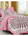 E Elma 104 TC Multicolor Jaipuri Prints Cotton Double Size Flat Bedsheets with Pillow Covers (235 x 210 cm) GWC_DB_365