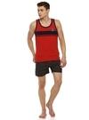 Macroman M Series Men's Red Striped Cotton Pack of 1 Vest