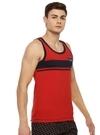 Macroman M Series Men's Red Striped Cotton Pack of 1 Vest