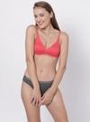 Macrowoman W Series Women Coral Solid Cotton Blend Single Bra