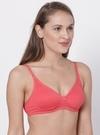 Macrowoman W Series Women Coral Solid Cotton Blend Single Bra