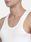 Rupa Macroman M Series Men's White Solid 100% Cotton Vest