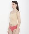 Feelings Women Solid Skin 100% Soft Cotton Innerwear Camisole with Adjustable Straps