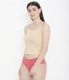 Feelings Women Solid Skin 100% Soft Cotton Innerwear Camisole with Adjustable Straps