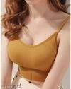 SIZZERS Women Thread Brassiere Pad | Solid Wireless Sport U-Back Tube Top | Seamless Wrapped Chest Vest Bralette | Pack of 2  | Black & Yellow | Size - 30B