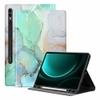 ProElite Book Cover Case for Samsung Galaxy Tab S9 FE+/S9+/S10+ 12.4 inch Cover, Smart flip case Book Cover for Samsung Galaxy Tab S9 FE Plus/S9 Plus/S10 Plus 12.4 inch with Pen Holder, Marble Green
