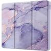ProElite Cover for Samsung Galaxy Tab S9 FE Plus/S9 Plus 12.4 inch Cover Case, Smart Flip Case Cover for Samsung Galaxy Tab S9 FE+/S9 Plus 12.4 inch with S Pen holder, Marble Purple [Transparent back]