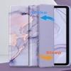 ProElite Cover for Samsung Galaxy Tab S9 FE Plus/S9 Plus 12.4 inch Cover Case, Smart Flip Case Cover for Samsung Galaxy Tab S9 FE+/S9 Plus 12.4 inch with S Pen holder, Marble Purple [Transparent back]