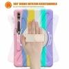 ProElite Cover for Galaxy Tab S9 Plus Case, Rugged 3 Layer Armor case for Samsung Galaxy Tab S9 Plus/S8 Plus/S7 Plus/S7 FE 12.4 inch with S Pen Holder, Hand Grip and Rotating Kickstand, Rainbow Pink
