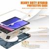 ProElite Cover for Galaxy Tab S9 Plus/ S9 FE+ Case, Rugged 3 Layer Armor case for Samsung Galaxy Tab S9 Plus/S8 Plus/S7 Plus/S7 FE 12.4 inch with S Pen Holder and Rotating Kickstand, Cornflower Blue