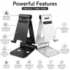 ELV Premium Foldable Mobile Stand, Black + Silver Combo, Pack of 2
