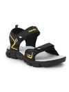 Aqualite Mens Black, Mustard Sports Sandals