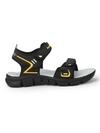 Aqualite Mens Black, Mustard Sports Sandals