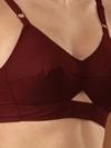 Lux Venus Board Bottom Bra with Adjustable Strap (Skin_Maroon)