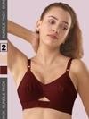 Lux Venus Board Bottom Bra with Adjustable Strap (Skin_Maroon)