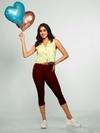 Lyra Women's Regular Fit Maroon Solid Colour 3/4th Length Capri Pants (Maroon )