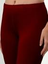 Lyra Women's Regular Fit Maroon Solid Colour 3/4th Length Capri Pants (Maroon )