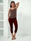 Lyra Women's Regular Fit Maroon Solid Colour 3/4th Length Capri Pants (Maroon )