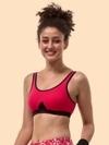 Lyra Women's Non Padded Cotton Fuschia Sports Bra