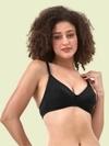 Lyra Women's Premium Cotton Solid Black Non Padded Bra (Black)