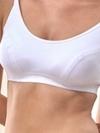 Lyra Cotton Sports Bra - Non Padded, Wire Free, Comfortable Activewear for Yoga & Gym (White)