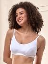 Lyra Cotton Sports Bra - Non Padded, Wire Free, Comfortable Activewear for Yoga & Gym (White)
