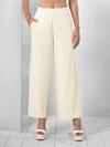 Lyra Womens Ribbed Palazzo Pants | Soft Stretch Fabric with Drawstring & Side Pockets