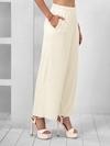 Lyra Womens Ribbed Palazzo Pants | Soft Stretch Fabric with Drawstring & Side Pockets