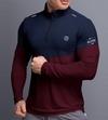Ausk Men Solid Turtle Neck Polyester Blue & Maroon T-Shirt