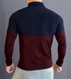 Ausk Men Solid Turtle Neck Polyester Blue & Maroon T-Shirt
